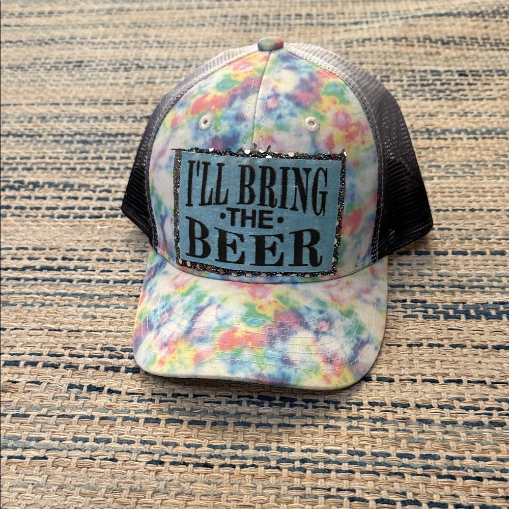 Tie-Dye Trucker Hat with Fun Slogan